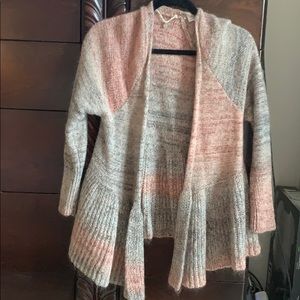 Peplum ruffle cardigan Anthropologie